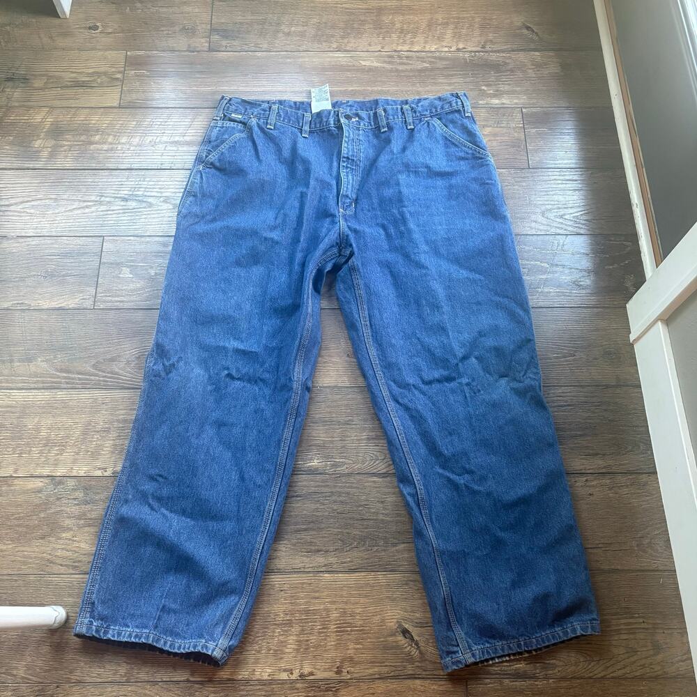 Carhartt Carpenter Jeans Mens Flame Resistant Sz 44 x 30 FRB13 ONM NFPA 2112